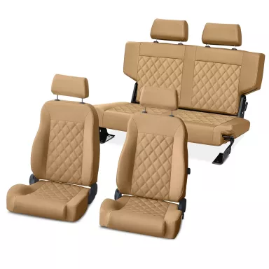 Caballo Classic Cashew Diamond Seats, Front & Rear, 66-77 Bronco